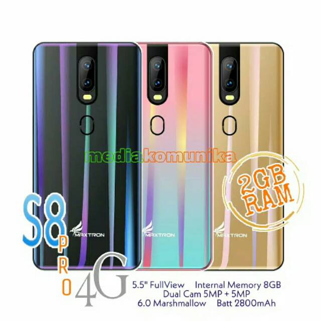 (NEW 2019) MAXTRON S8 PRO - ANDROID 4G 5,5" - RAM 2GB ROM 8GB (HP ANDROID MURAH 4G GARANSI RESMI)