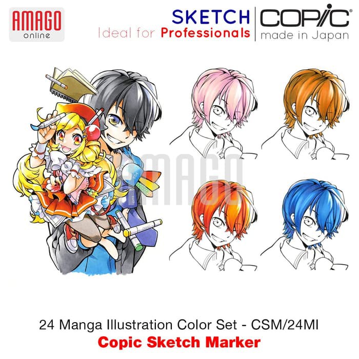 COPIC Sketch - 24 Manga Illustration Color Set - CSM/24MI (Baru)