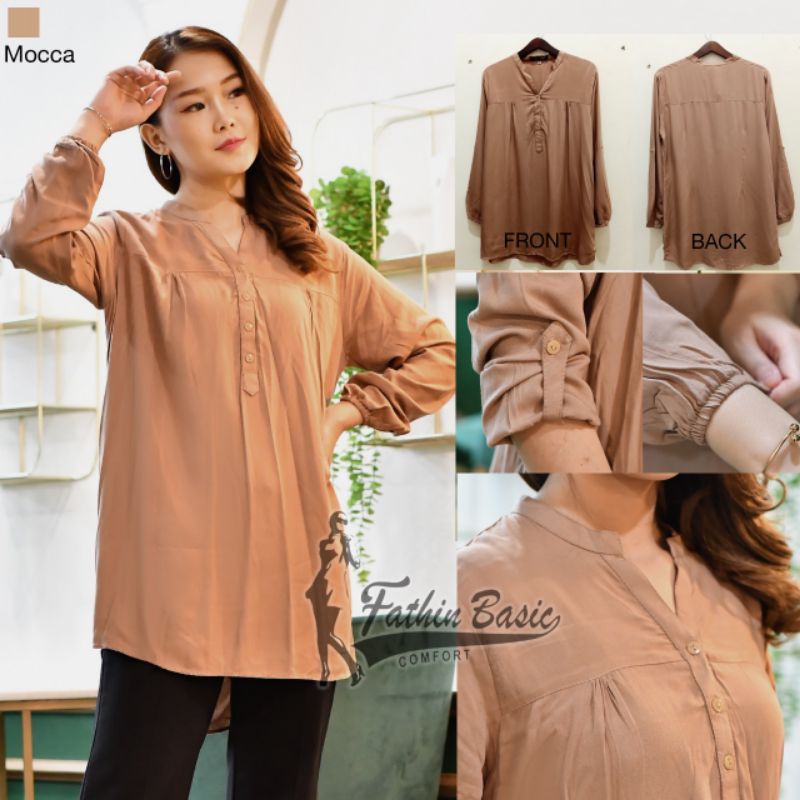 Blouse Polos Rayon - Mocca  - Blouse Katun Rayon - Fathin Basic - Tanahabang Collection