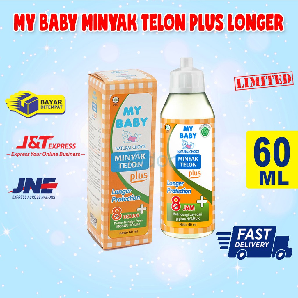 My Baby Minyak Telon Plus Longer Protection 60ml - Minyak Telon Anti Nyamuk