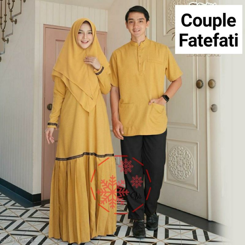 Gamis couple FATEFA / Sarimbit Idul Fitri Keluarga /Gamis Couple lebaran 2022 / gamis couple terbaru