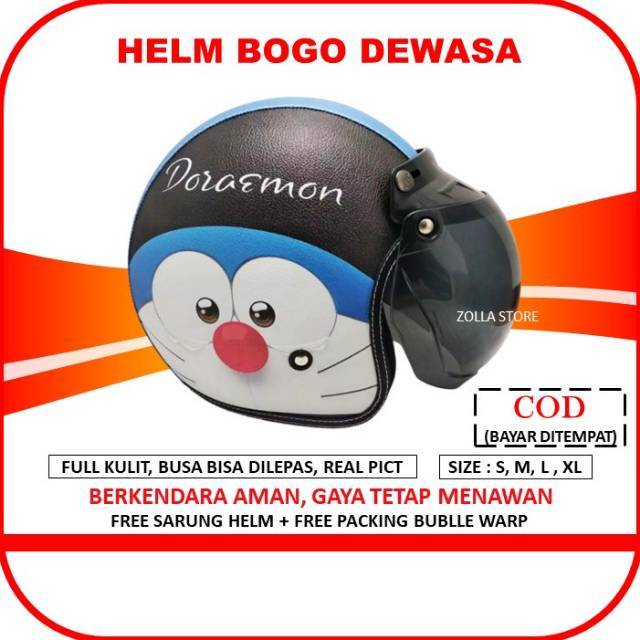 Helm Bogo Dewasa Karakter Doraemon S1 Unik Helem Retro SNI 