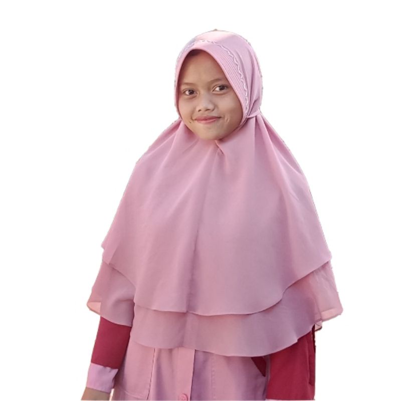 khimar ceruty babydoll dua layer grosir