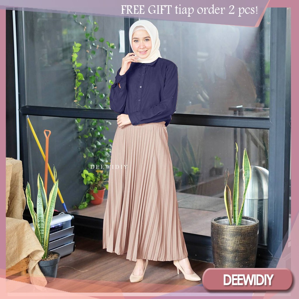 BEST SELLER ROK PLISKET PAYUNG PREMIUM / ROK PLISKET MURAH / SIMPLY PLEATS SKIRT DEEWIDIY