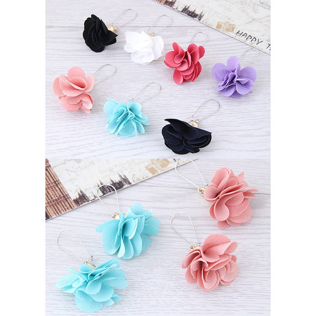 LRC Anting Gantung  Fashion Flower Shape Decorated A5081X