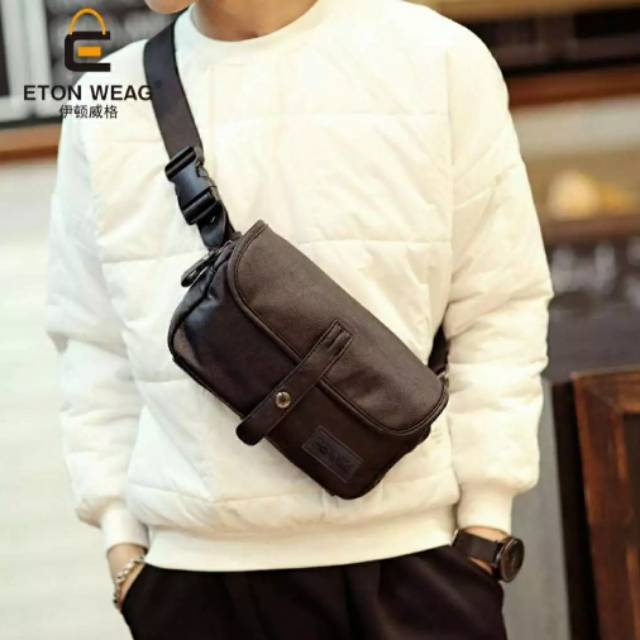 Pennay Tas Kulit Asli selempang Pria