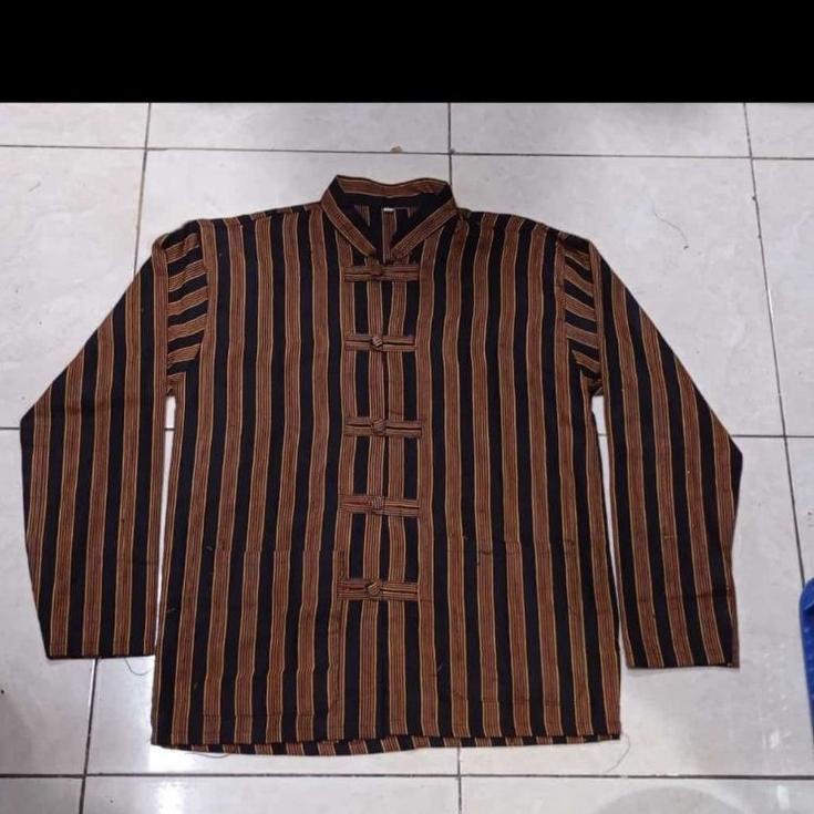 kebaya wanita Pusat Original Surjan Lurik Sanghai Koko China / Baju Adat Jawa Model Shanghai