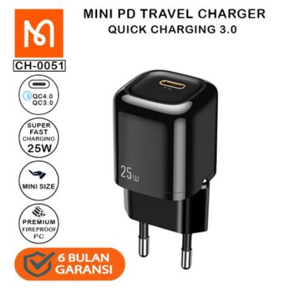 MCDODO CH-0051 ADAPTOR KEPALA CHARGER TYPE C ADAPTER SAMSUNG IPHONE 12 PRO QC 3.0 FAST 25W