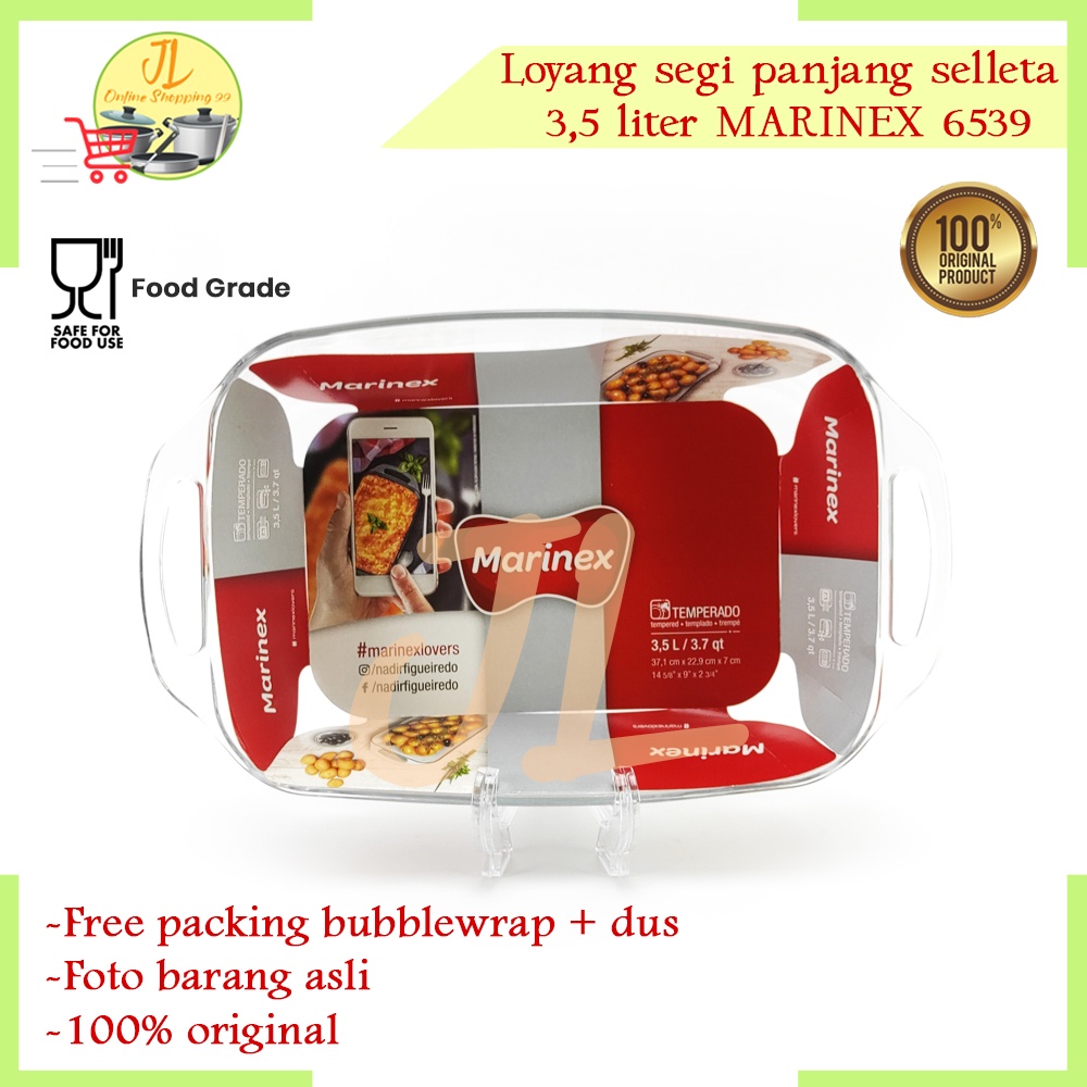 Loyang kaca tahan panas segi panjang 3,5Liter MARINEX 6539