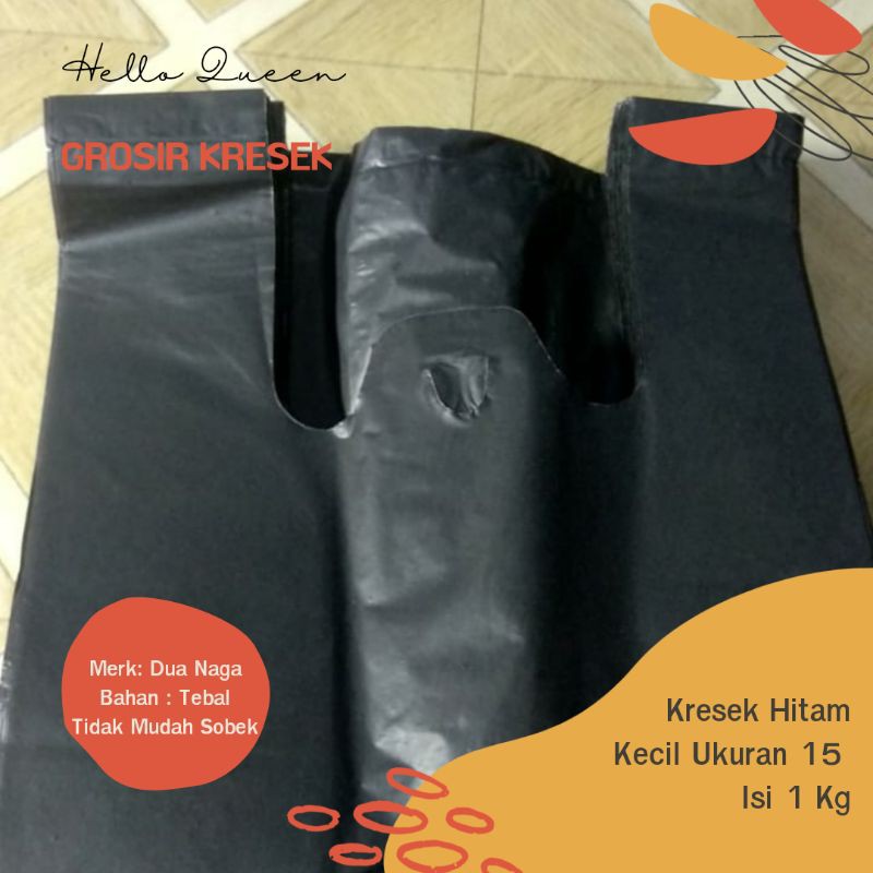 Kantong Plastik/ Kresek Hitam Kiloan Uk 15 Tebal
