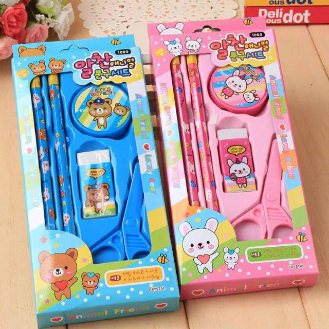 

Set Pensil Gunting Rautan Penghapus Animal Friend