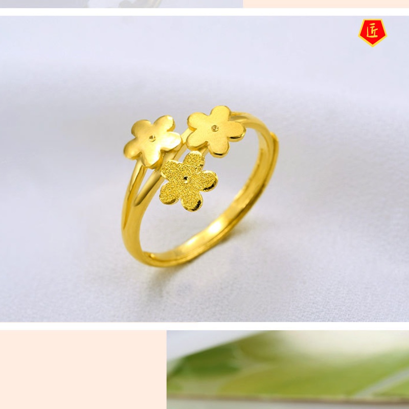 [Ready Stock]Simple Personality Korean Style Gold Flower Ring