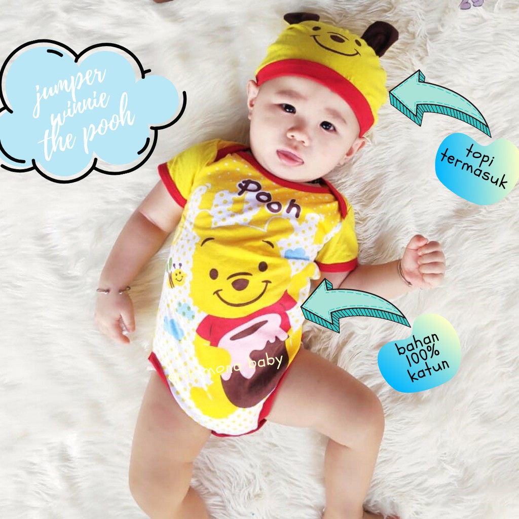 baju bayi jumper bayi bear kuning winnie the pooh