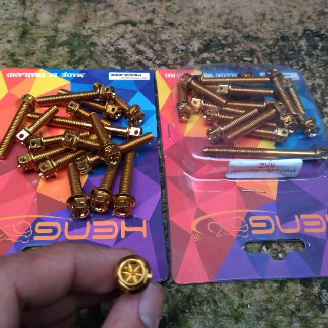 baut probolt gold flower bak blok mesin kopling rx king rxz kanan kiri ori original heng thailand