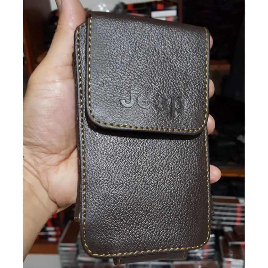 Dompet hp kulit /dompet hp pria / dompet hp pinggang cowok keren simpel