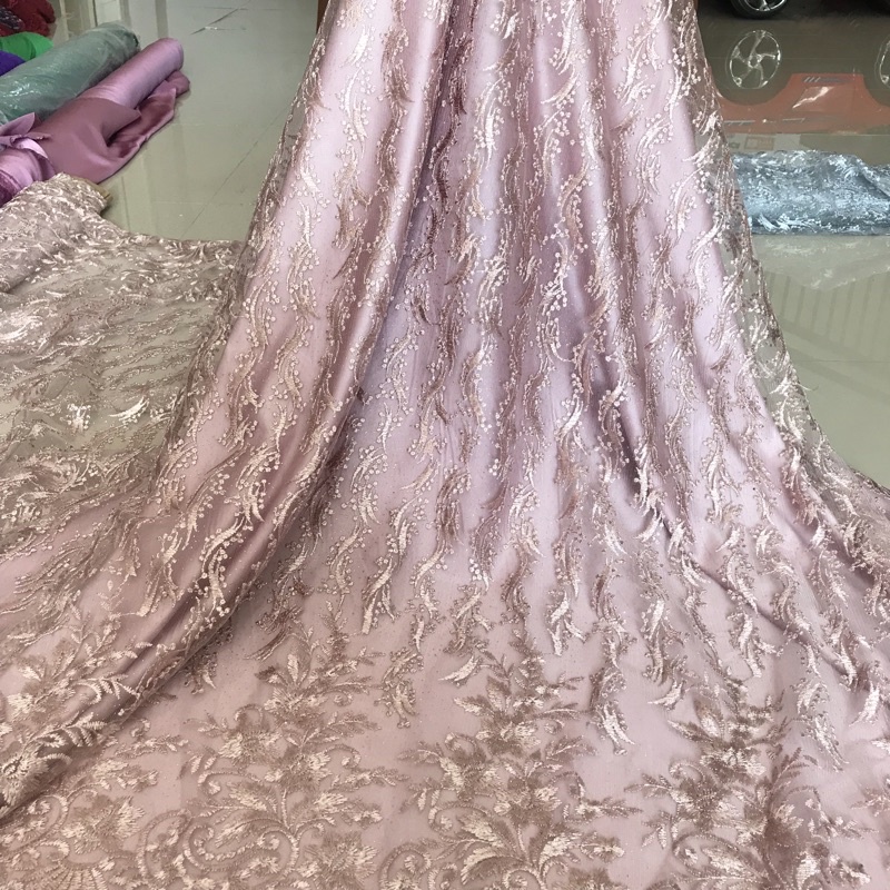 Kain tulle akar bordir/kain kebaya dan gaun