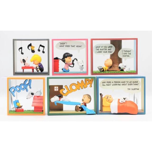 Toys Re-Ment Snoopy Comic Cube Collection A Day in the Life of Snoopy (Set of 6)