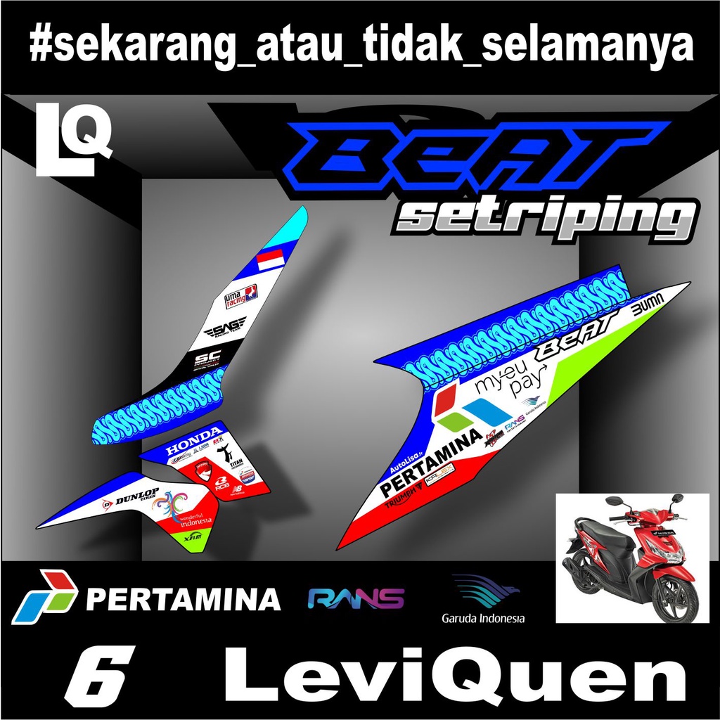 leviqen Striping stiker Beat mandalika racing (6) 2008 2009 2010 2011 2012 beat karbu stiker decal s