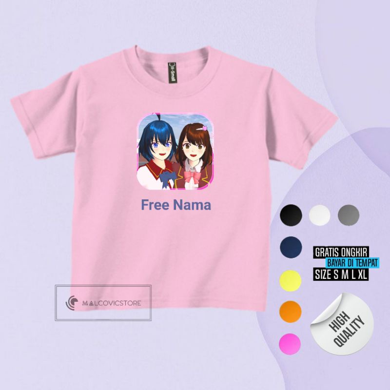Kaos Anak Perempuan Sakura School Simulator / T-shirt Anak Baju Sakura School Simulator Untuk Anak P