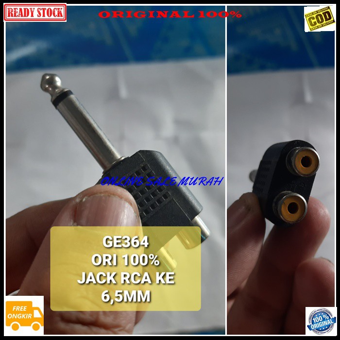 G364 Jack rca ke 6,5mm canon mixer audio spliter konektor splitter aux mic mik conektor acc handphone hp jek jack microphone laptop komputer smule multi original cewe cowo adapter sambungan sound extension penyambung suara headset headphone conve