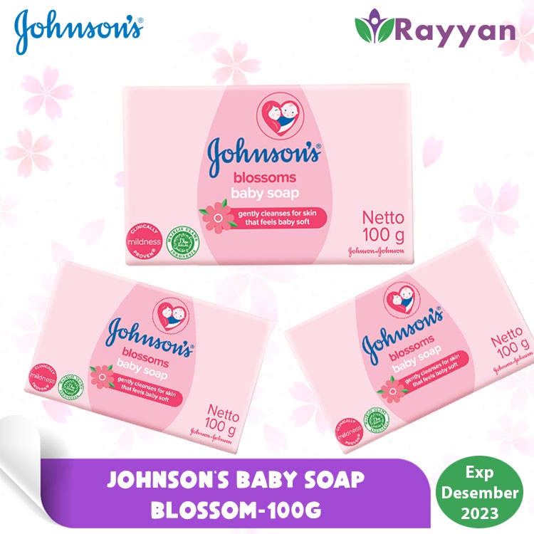 Johnson's Baby Soap Blossoms 100 G Lembut dan Wangi  | Sabun Bayi Johnson's| Sabun Bayi Lembut dan Wangi|Perlengkapan Mandi bayi