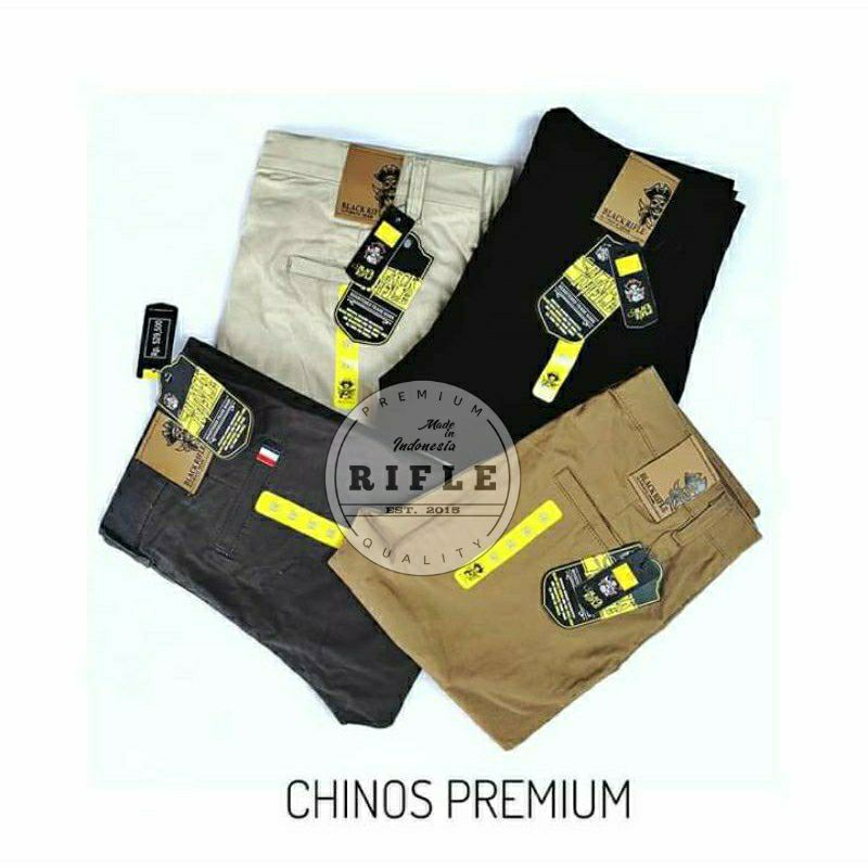 Celana chinos panjang premium halus semi slimfit size 27-38