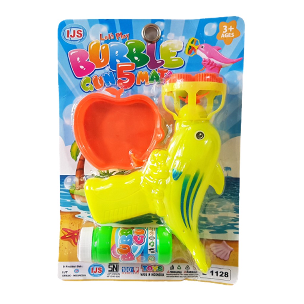 MAINANKEI MAINAN ANAK PISTOL BUBBLE GUN 5 MATA B1128 TEMBAKAN BALON AIR