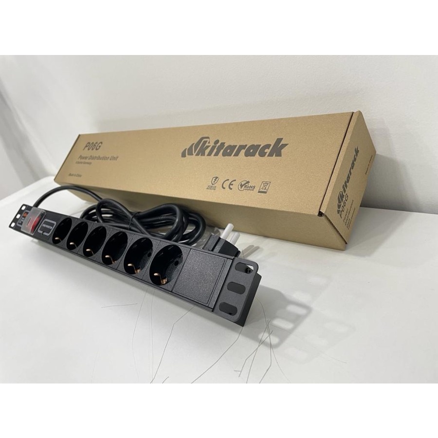 KITARACK P06G Power Distribution Unit 1U 6 Outlet Germany Socket 16A