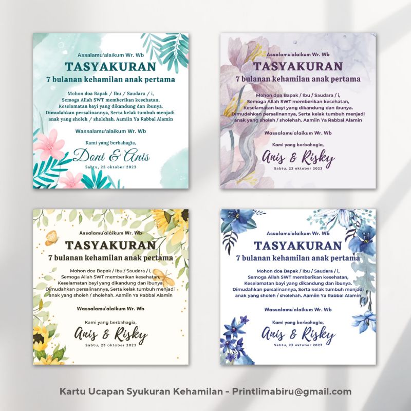 STIKER DAN KARTU UCAPAN SYUKURAN 4 Bulanan / 7 Bulanan (Minimal Order 48pcs)