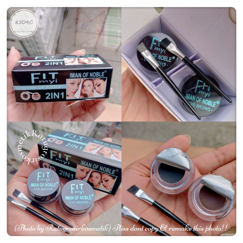 PROMO!!EYEBROW GEL &amp; EYELINER 2IN1 WATERPROOF NO.8505B/8504C/EYEBROW GEL &amp; EYELINER KISS MATTE FIT ME 2IN1 NO.K-2020