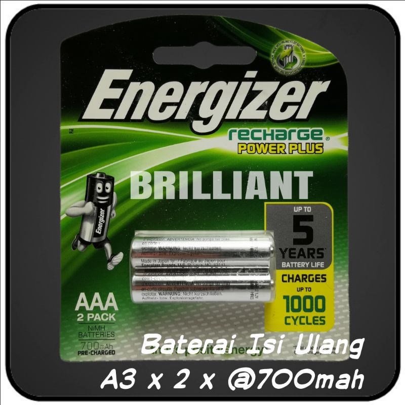 Baterai Charge - Baterai Isi Ulang - A2 AA - A3 AAA - ENERGIZER Original