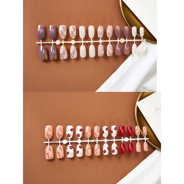 24Pcs Kuku Palsu Gliter Motif/Nail Art Kuku Palsu medan