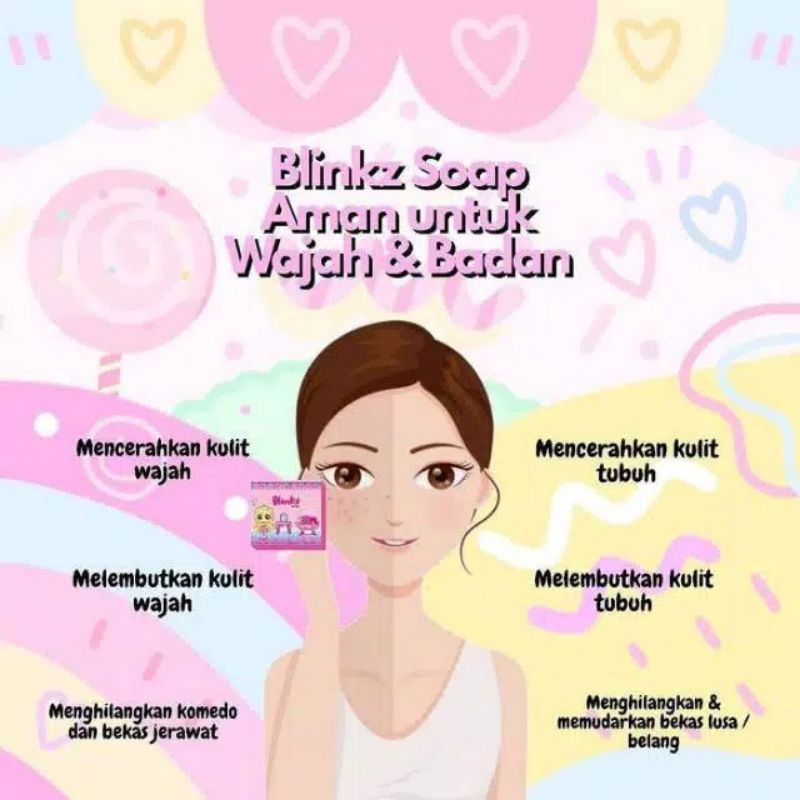 Blinkz Soap BLINKZSOAP Sabun Pemutih Badan dapat free gift beauty sabun pemutih whitening pencerah tubuh badan wajah