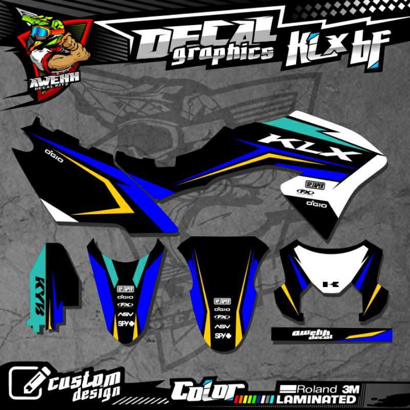 DECAL KLX BF KLX 150 BF KLX LAMA DTRACKER BIRU SIMPLE