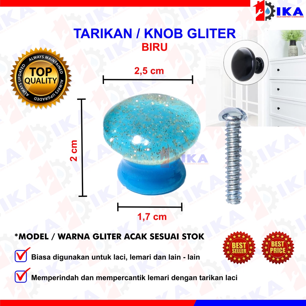 KNOB KNOP TARIKAN PEGANGAN HANDLE LACI PINTU LEMARI PELANGI BINTIK EMAS 2,5 CM