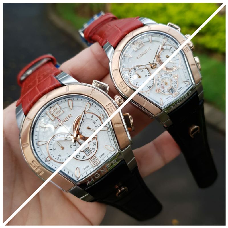 Jam Tangan Couple Aigner Palermo Leather