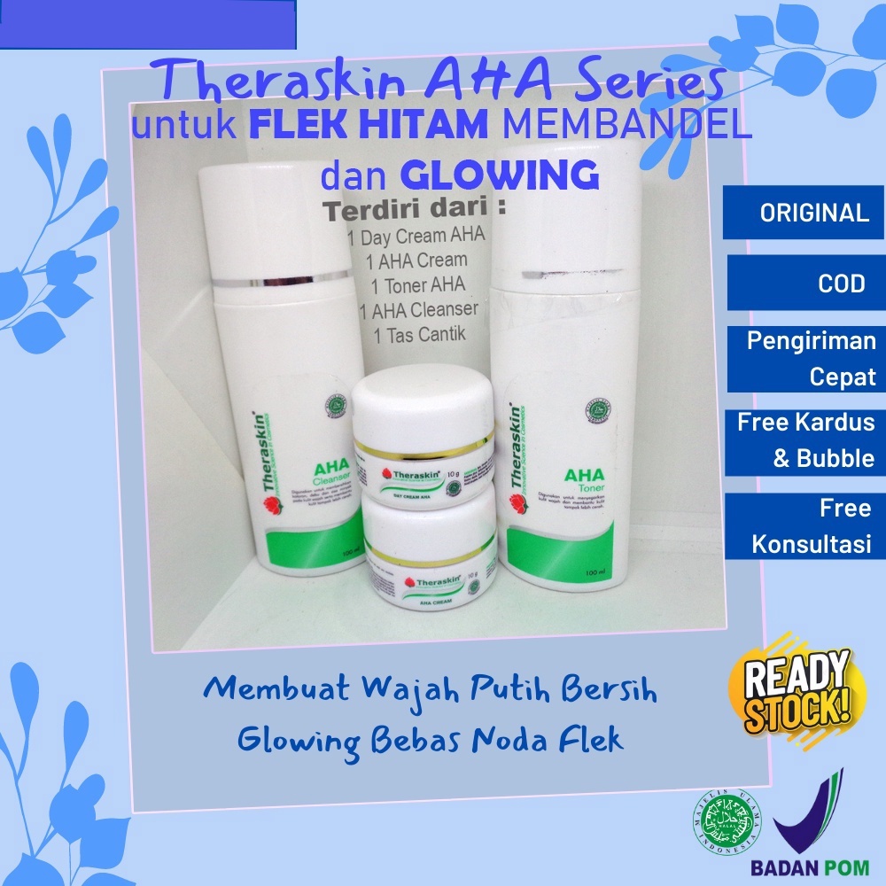 Theraskin Flek / Theraskin Glowing AHA / Cream Theraskin Flek / Krim Theraskin Paket Flek Asli / The
