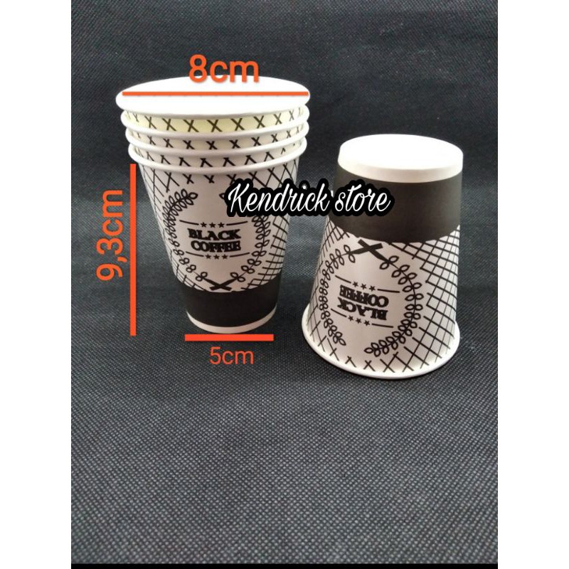 Paper cup Motif 8oz Gelas Kertas Tahan Panas 240ml Isi 50pcs | pgmall