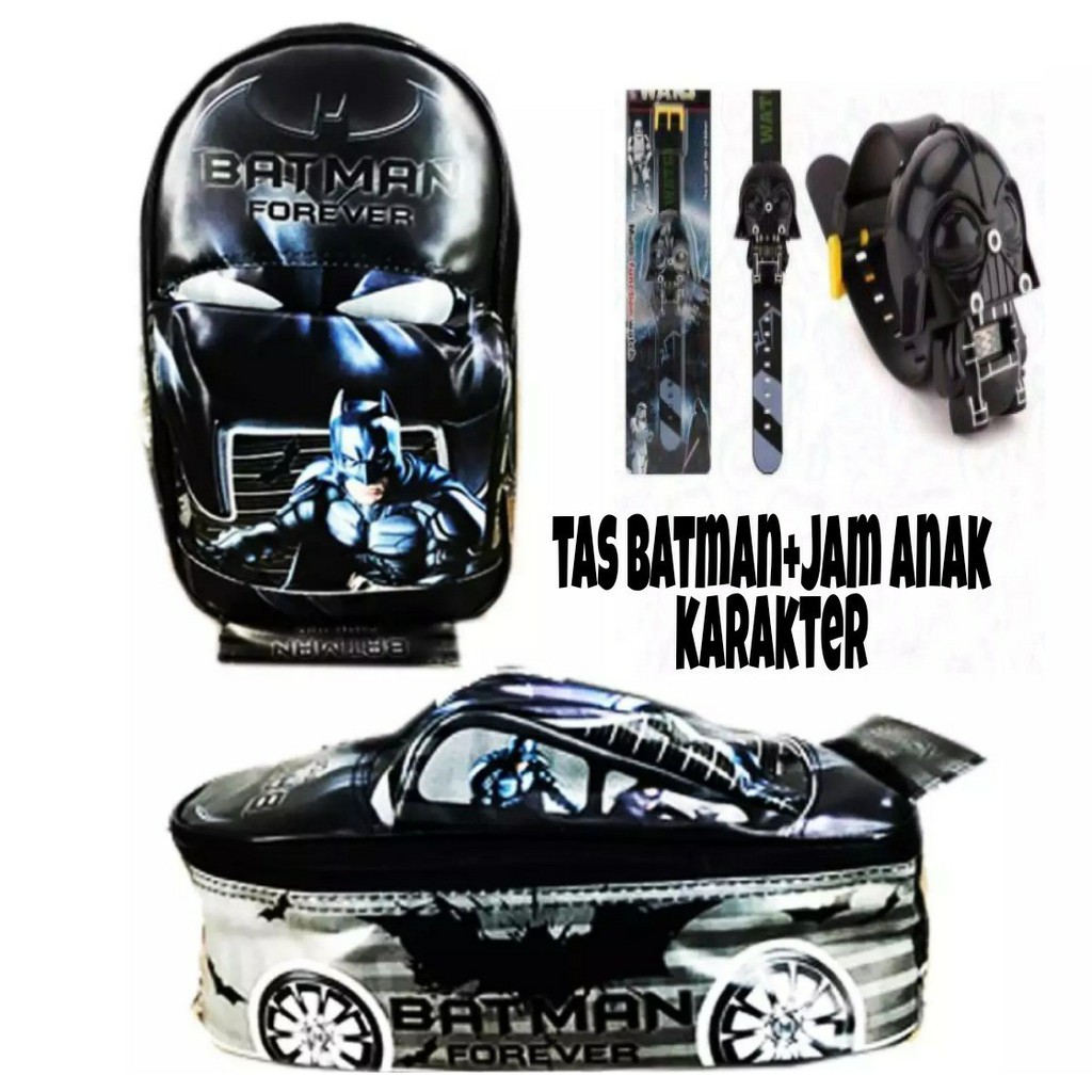 Tas ransel c4r b4tman dan jam tangan b4tman