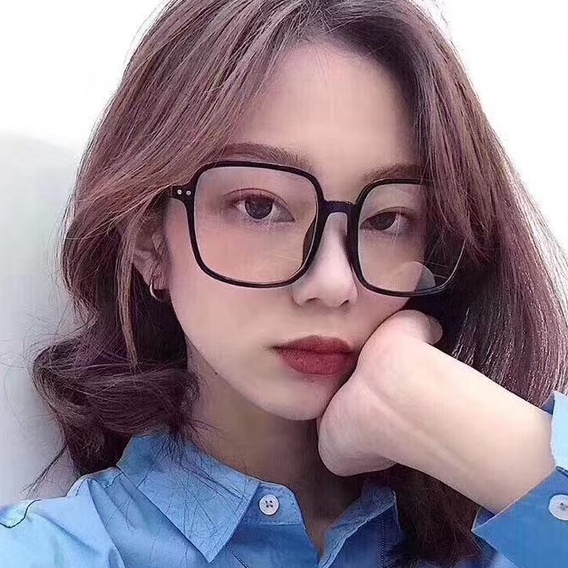 Kacamata Myopia Anti Blue ray Bingkai Bulat Bahan Metal Untuk Wanita