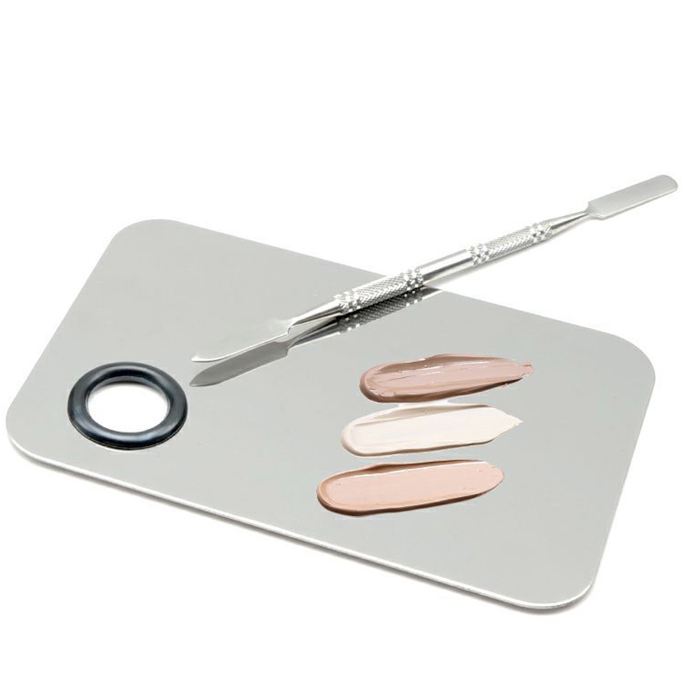 Mixing Pallete make up stainless steel palette foundation spatula set fondation palet mix pencampur