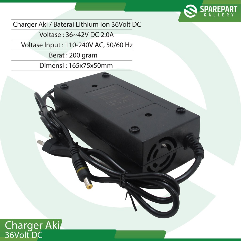 Aki Baterai Lithium Ion 36v10Ah dan charger sepeda listrik