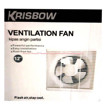 Krisbow Ventilation Fan 12inch Kipas Angin Partisi Ventilasi Dinding Untuk Kamar Mandi Toilet WC Alat Menghilangkan Udara Kotor Bau Pengap Sirkulasi Udara Dalam Ruangan Tetap Bersih Segar Ekhaus Fan 30cm