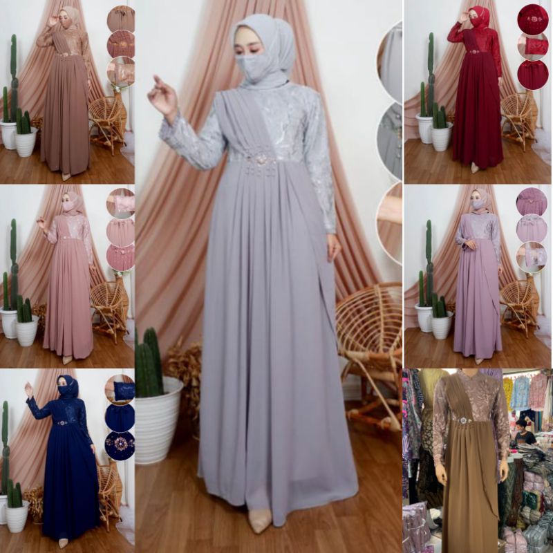 KEBAYA ORIGINAL // GAMIS MELISHA // BAHAN TILLE BORDIR MIX CERUTY PLUS PAYET // Kode EK