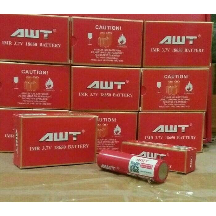 Baterai awt 18650 merah 3000mAh / Baterai Vapor / rokok elektrik