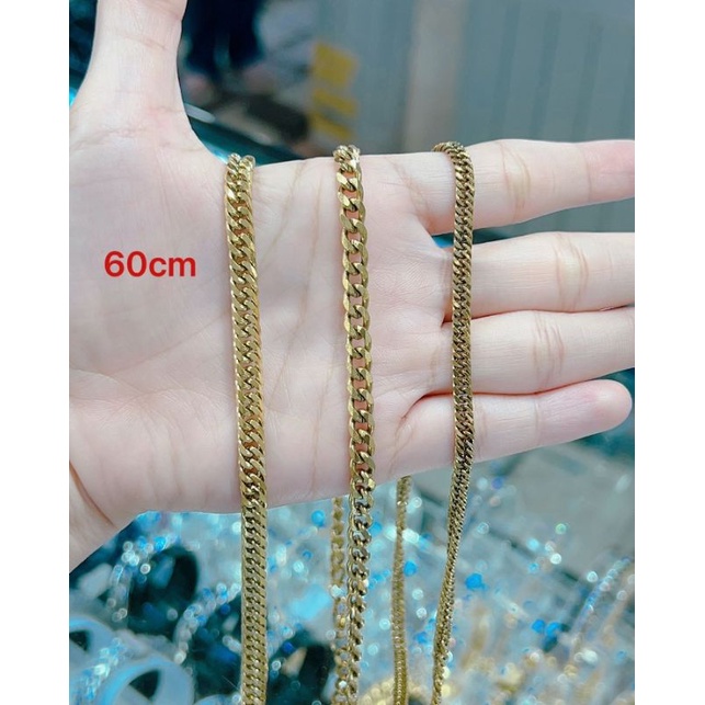 Kalung titanium 60cm gold