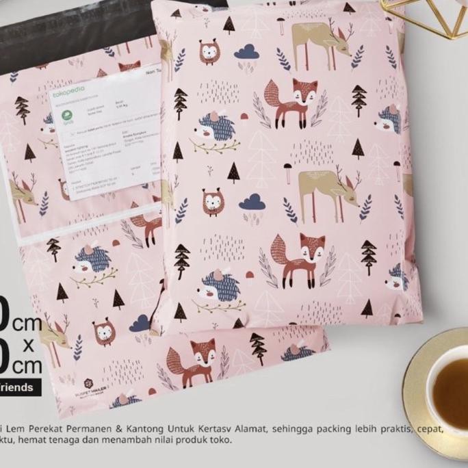 

Pasti Laris plastik packing 30x40+5cm amplop plastik polymailer bahan premium motif FOXY FRIENDS`