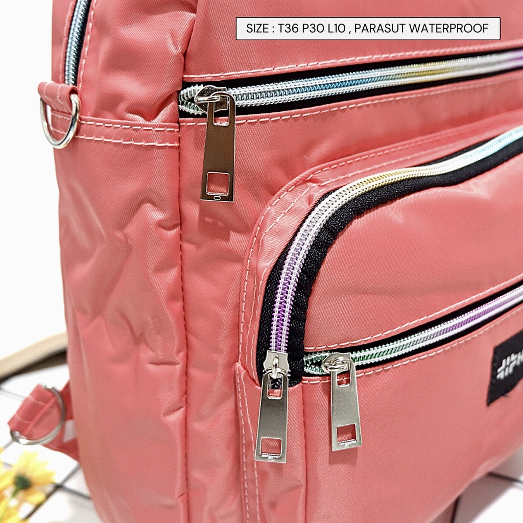 Tas Ransel 3 in 1, Ada 2 Tali Bisa Ransel Bisa Slempang Muat Leptop 14 in, Cocok Buat Kerja tas punggung parasut anti air