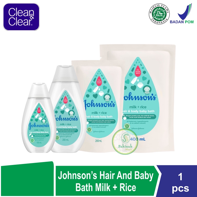 JOHNSON'S Milk + Rice Hair &amp; Body Baby Bath - Sabun Bayi 2in1