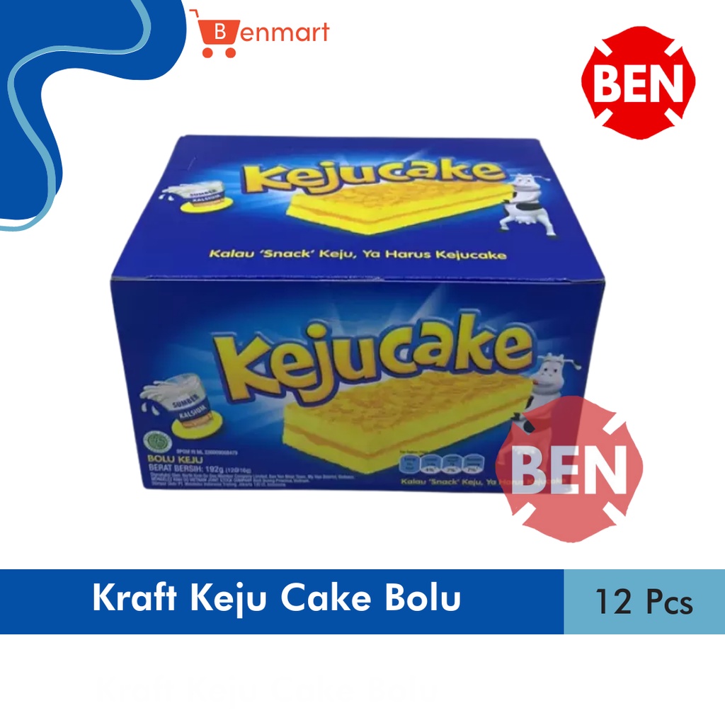 

Kraft Keju Cake Bolu Keju 1 Pak Box 12 Pcs - Snack Kejucake